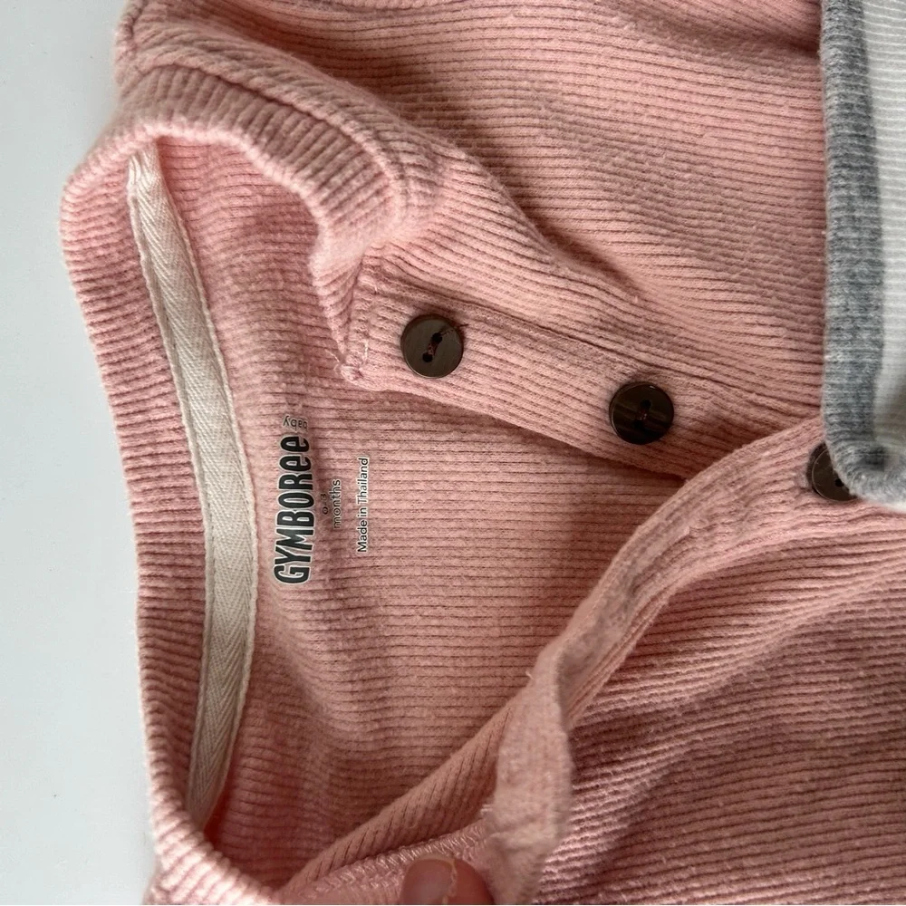 Gymboree Outfit Sets Bodysuit and Pants Baby Girl 0-3 months Pink Gray